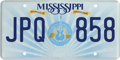 MS license plate JPQ858