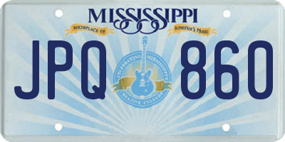 MS license plate JPQ860
