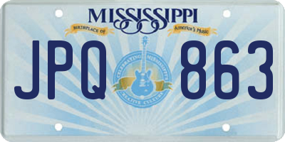 MS license plate JPQ863