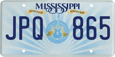 MS license plate JPQ865
