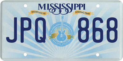 MS license plate JPQ868