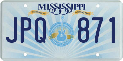 MS license plate JPQ871