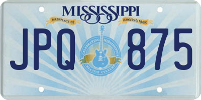 MS license plate JPQ875