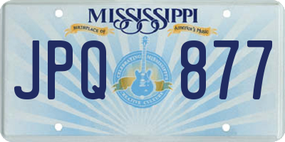MS license plate JPQ877