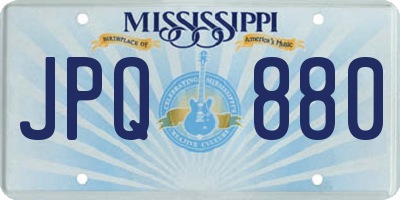 MS license plate JPQ880