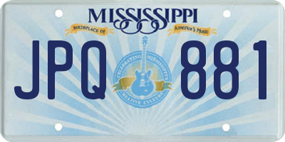MS license plate JPQ881