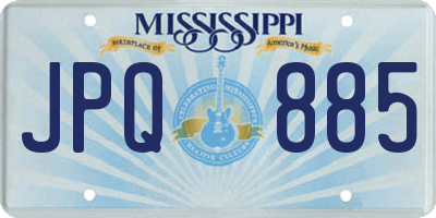 MS license plate JPQ885