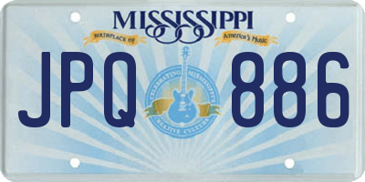 MS license plate JPQ886