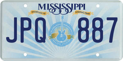 MS license plate JPQ887