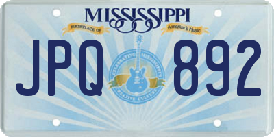 MS license plate JPQ892