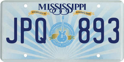 MS license plate JPQ893