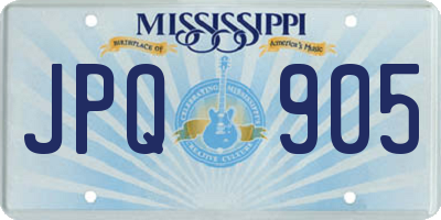 MS license plate JPQ905
