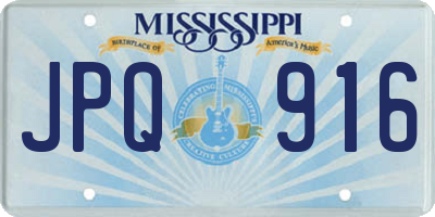 MS license plate JPQ916