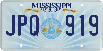 MS license plate JPQ919