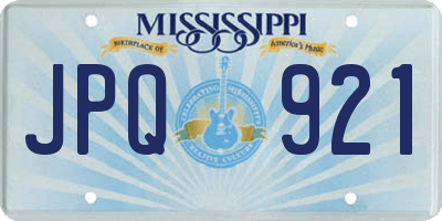 MS license plate JPQ921