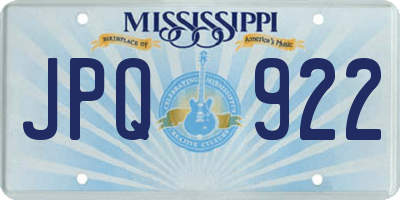 MS license plate JPQ922