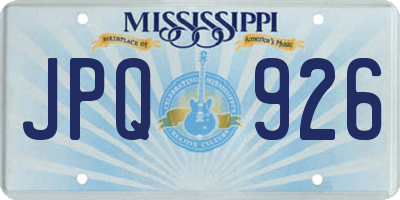 MS license plate JPQ926