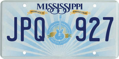 MS license plate JPQ927