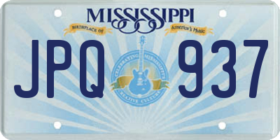 MS license plate JPQ937