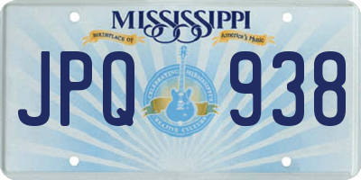 MS license plate JPQ938