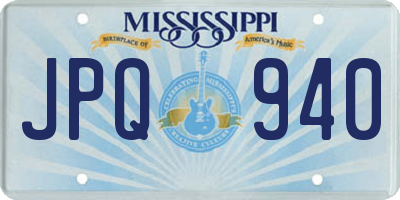 MS license plate JPQ940