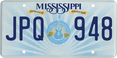 MS license plate JPQ948