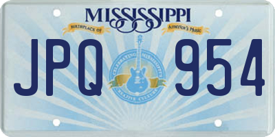 MS license plate JPQ954