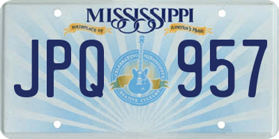 MS license plate JPQ957