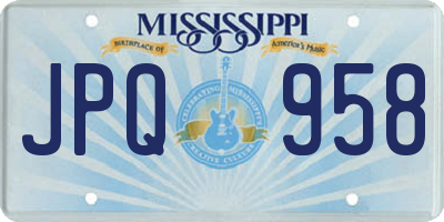 MS license plate JPQ958