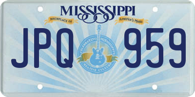 MS license plate JPQ959