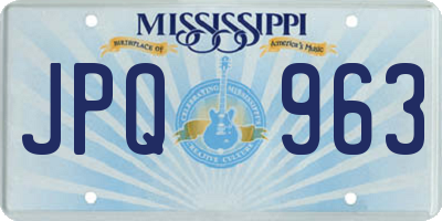 MS license plate JPQ963
