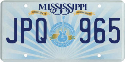 MS license plate JPQ965