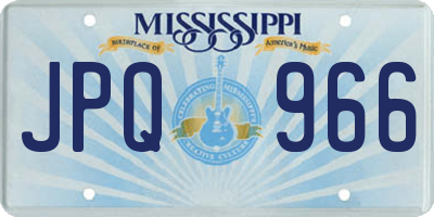 MS license plate JPQ966