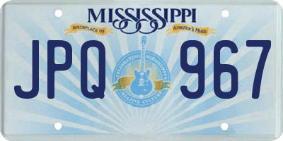 MS license plate JPQ967