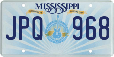 MS license plate JPQ968