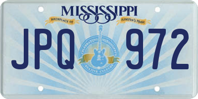 MS license plate JPQ972