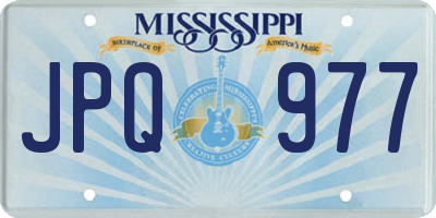 MS license plate JPQ977