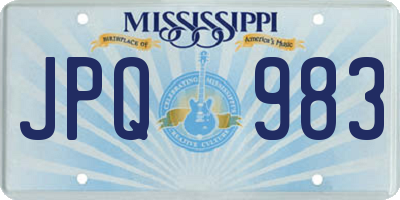 MS license plate JPQ983