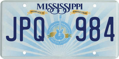 MS license plate JPQ984
