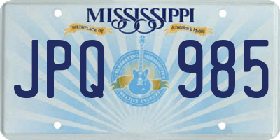 MS license plate JPQ985