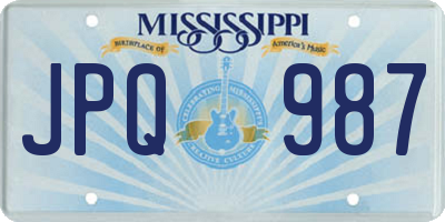 MS license plate JPQ987