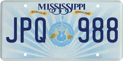 MS license plate JPQ988