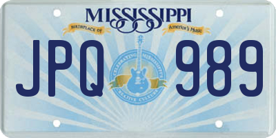 MS license plate JPQ989