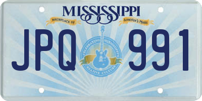 MS license plate JPQ991
