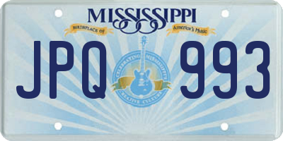 MS license plate JPQ993