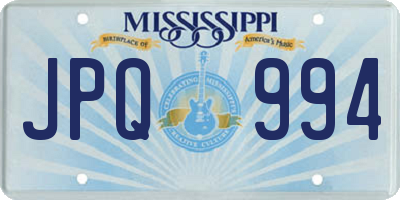 MS license plate JPQ994