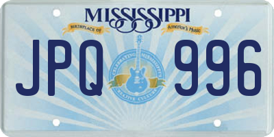 MS license plate JPQ996