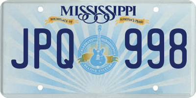 MS license plate JPQ998
