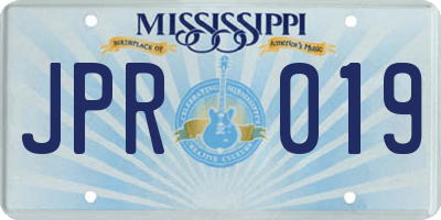 MS license plate JPR019