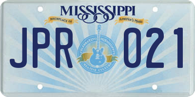 MS license plate JPR021